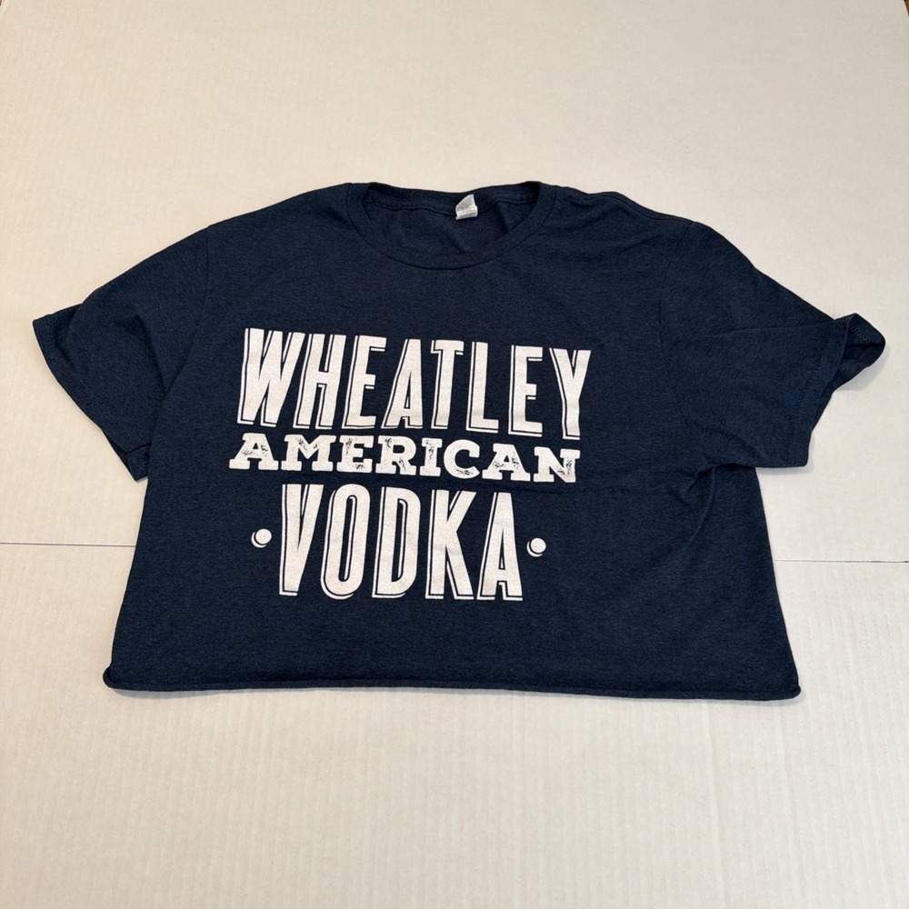 WHEATLEY VODKA Blue Women Cropped T-Shirt Size M